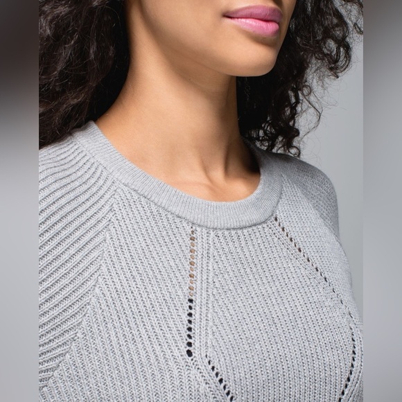 Lululemon "The Sweater The Better " Gray Knit Crew Neck Long Sleeve Sweater s/m - Picture 4 of 10